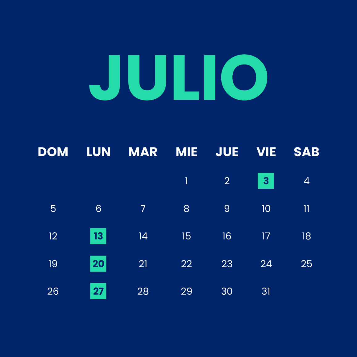 Julio 2026