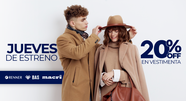 Jueves de 20% OFF en Vestimenta con PassCard Jueves de 20% OFF en Vestimenta con PassCard