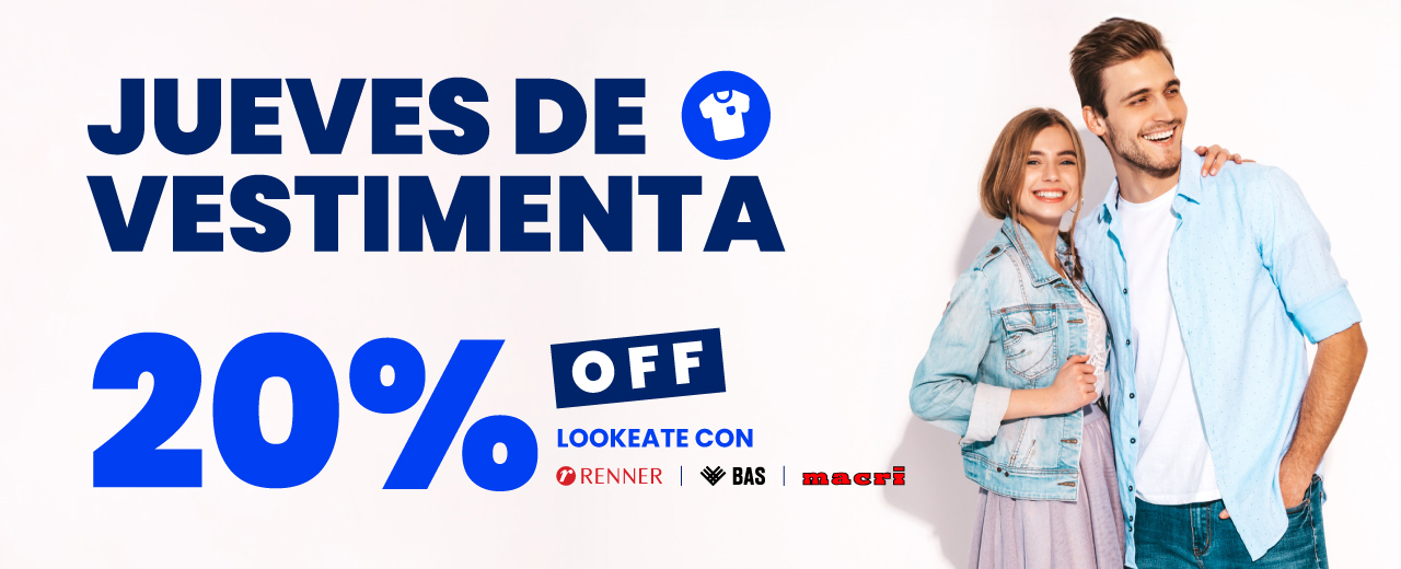 Jueves de 20% OFF en Vestimenta con PassCard