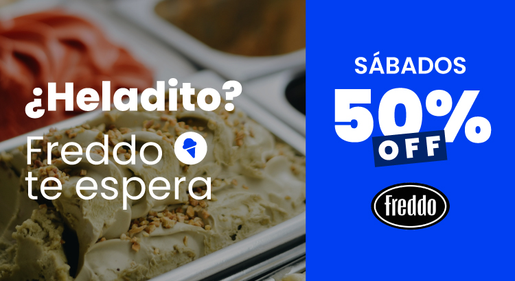 50% OFF en Freddo todos los sábados