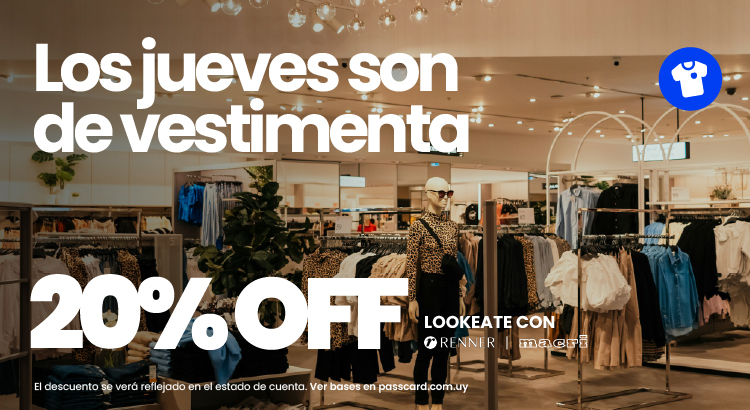 Jueves de 20% OFF en Vestimenta con Passcard