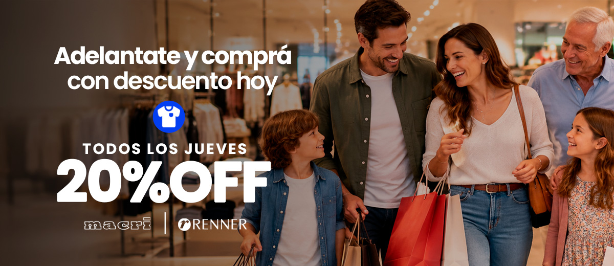 Adelantate al día del hijo: 20% OFF en Renner y Macri