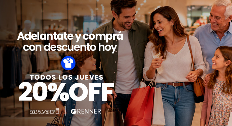 Adelantate al día del hijo: 20% OFF en Renner y Macri